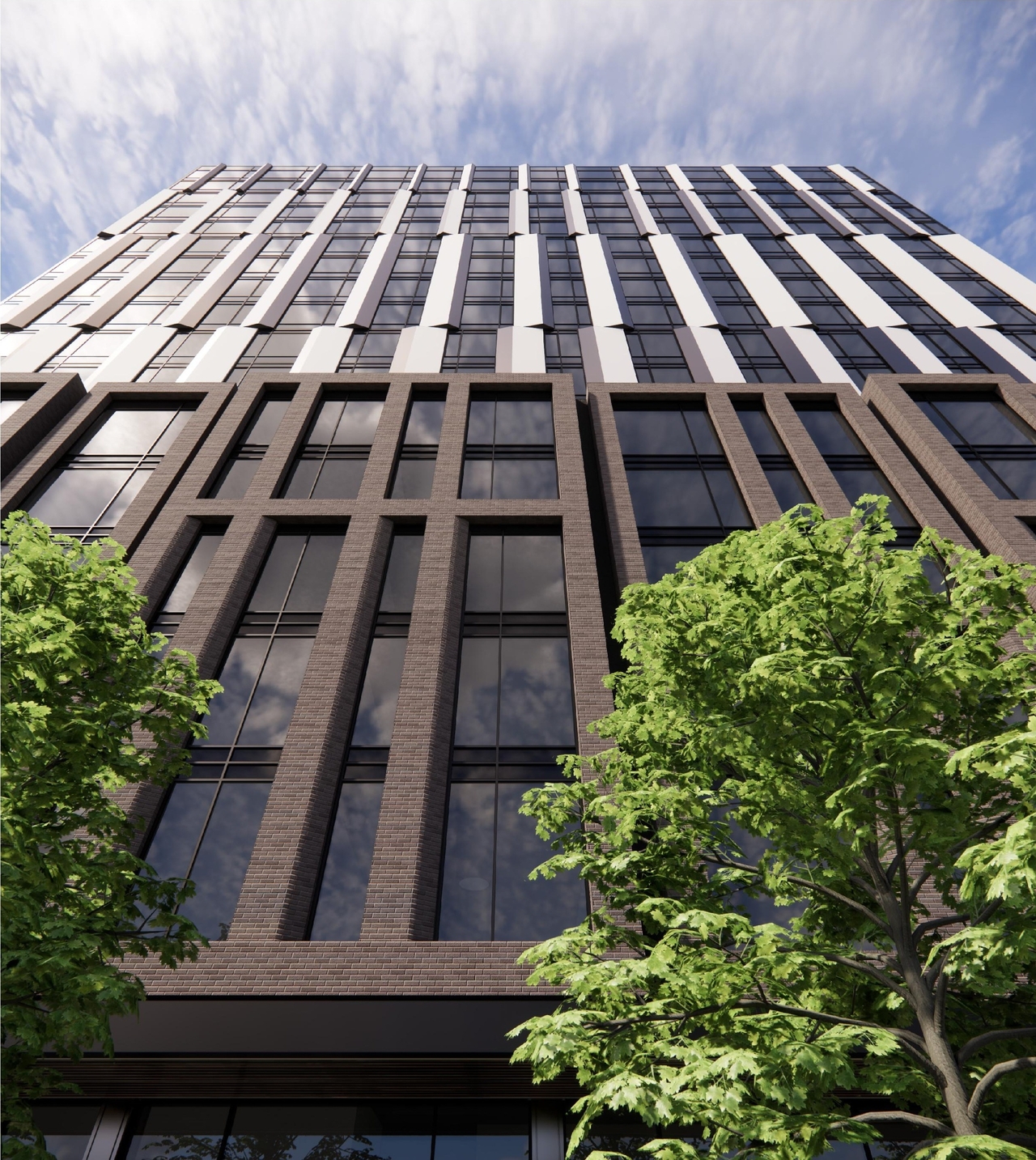 Rendering of building from page 15 of the file '2026-02-05 - Urban Design Brief - D07-12-26-0009'