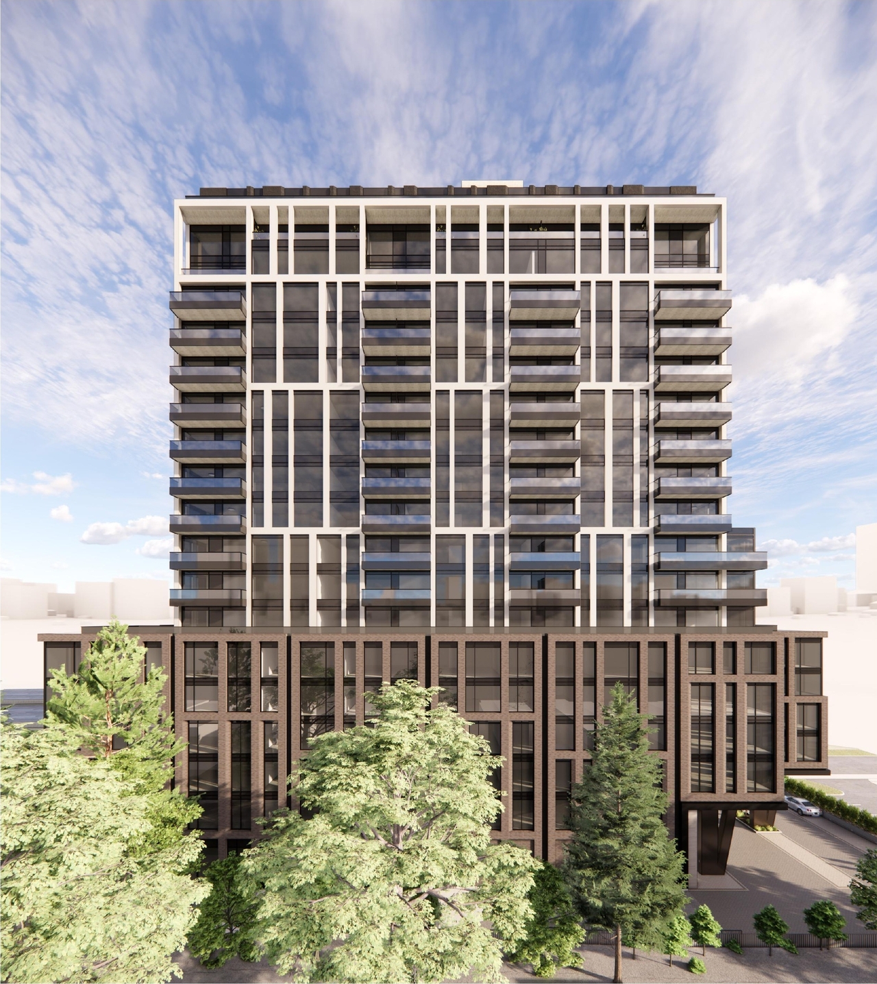 Rendering of building from page 16 of the file '2026-02-03 - Design Brief - D07-12-26-0009'