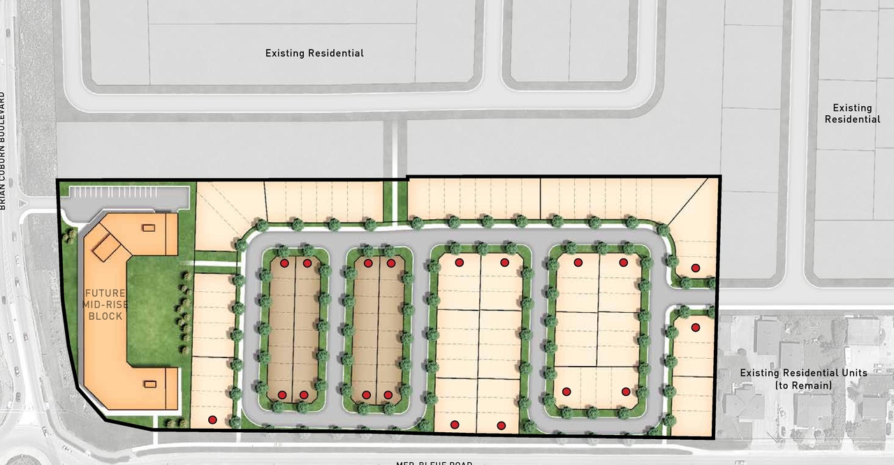 Construction site plan for project from page 11 of the file '2021-04-15 - Urban Design Brief - D07-16-21-0001'