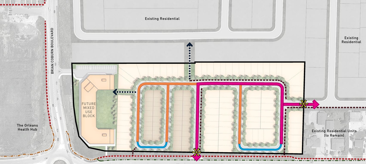 Construction site plan for project from page 19 of the file '2021-06-17 - Urban Design Brief - D07-16-21-0001'
