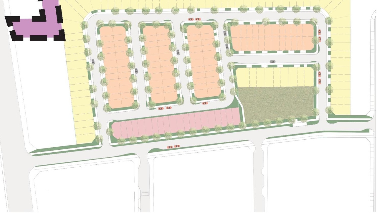 Construction site plan for project from page 38 of the file '2023-01-13 - Urban Design Brief - D07-16-22-0008'