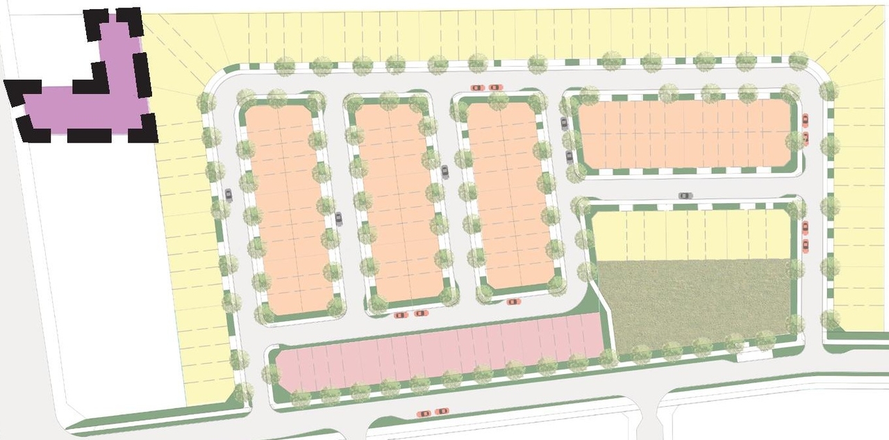 Construction site plan for project from page 38 of the file '2023-01-13 - Urban Design Brief - D07-16-22-0008'