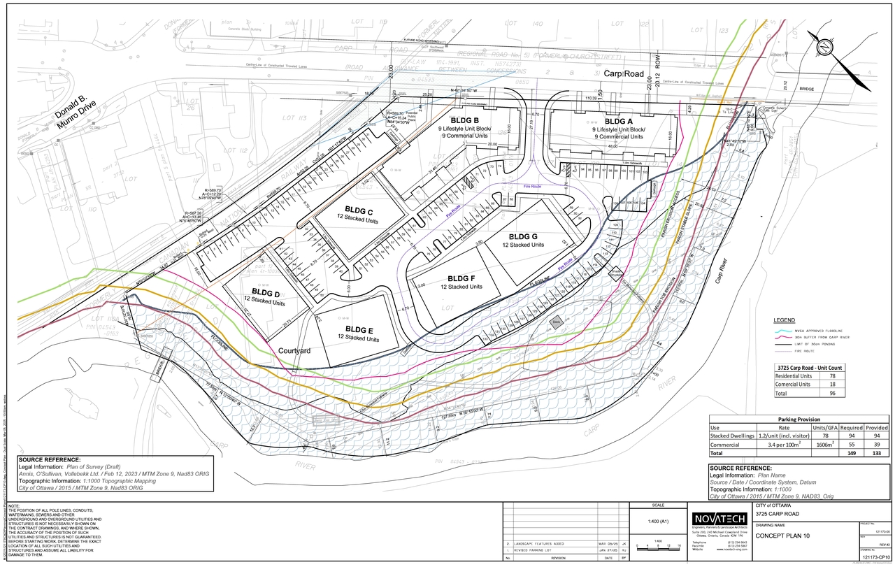 Construction site plan for project from page 24 of the file '2025-03-12 - Urban Design Brief - D07-16-23-0008'