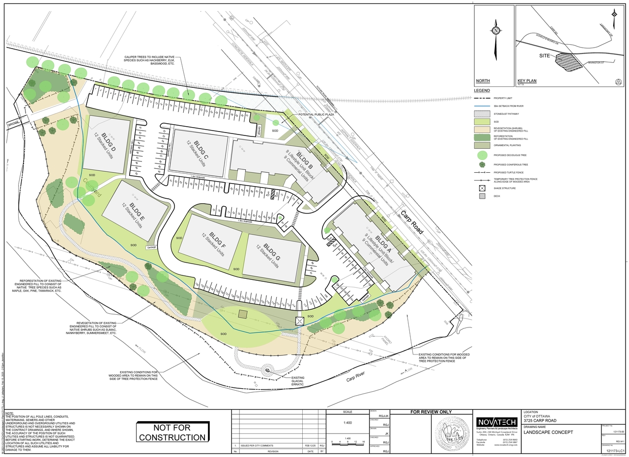 Construction site plan for project from page 26 of the file '2025-03-12 - Urban Design Brief - D07-16-23-0008'