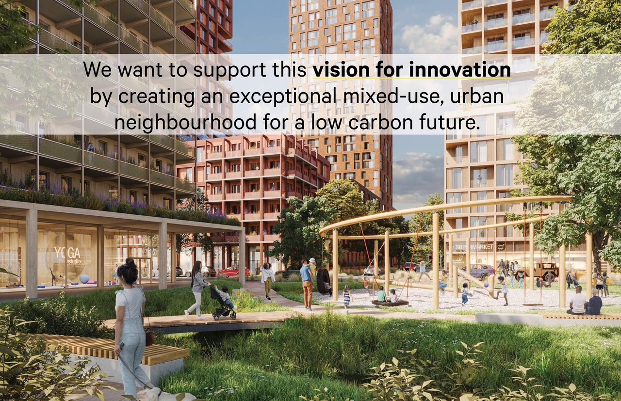 Rendering of building from page 13 of the file '2023-12-21 - Urban Design Brief - D07-16-23-0020'