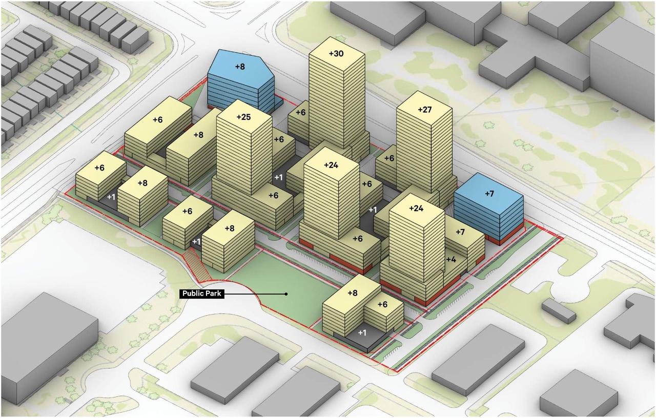 Construction site plan for project from page 28 of the file '2023-12-21 - Urban Design Brief - D07-16-23-0020'