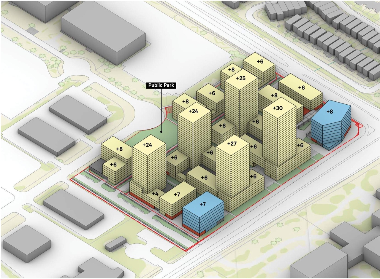 Construction site plan for project from page 29 of the file '2023-12-21 - Urban Design Brief - D07-16-23-0020'