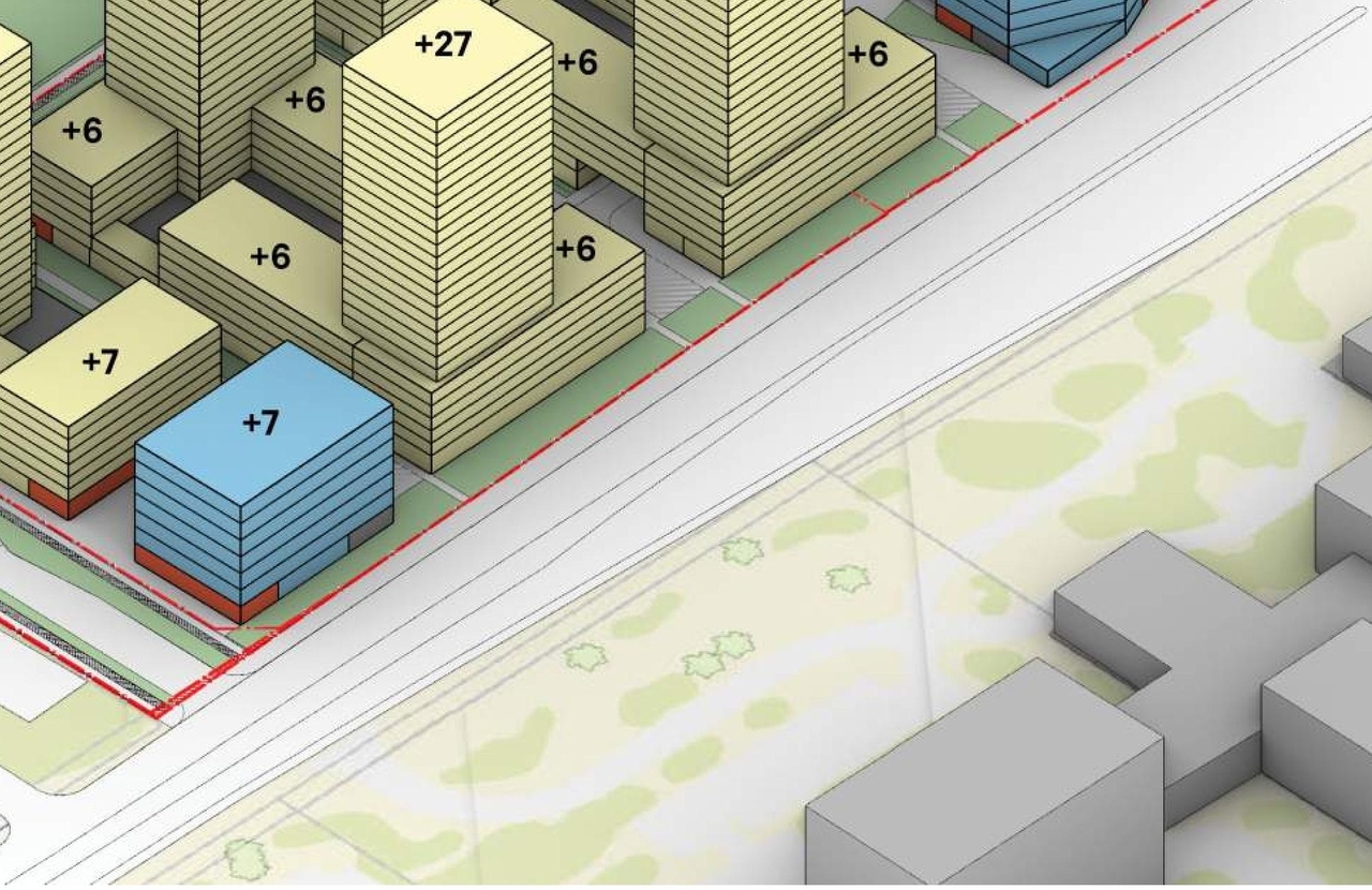 Construction site plan for project from page 29 of the file '2023-12-21 - Urban Design Brief - D07-16-23-0020'