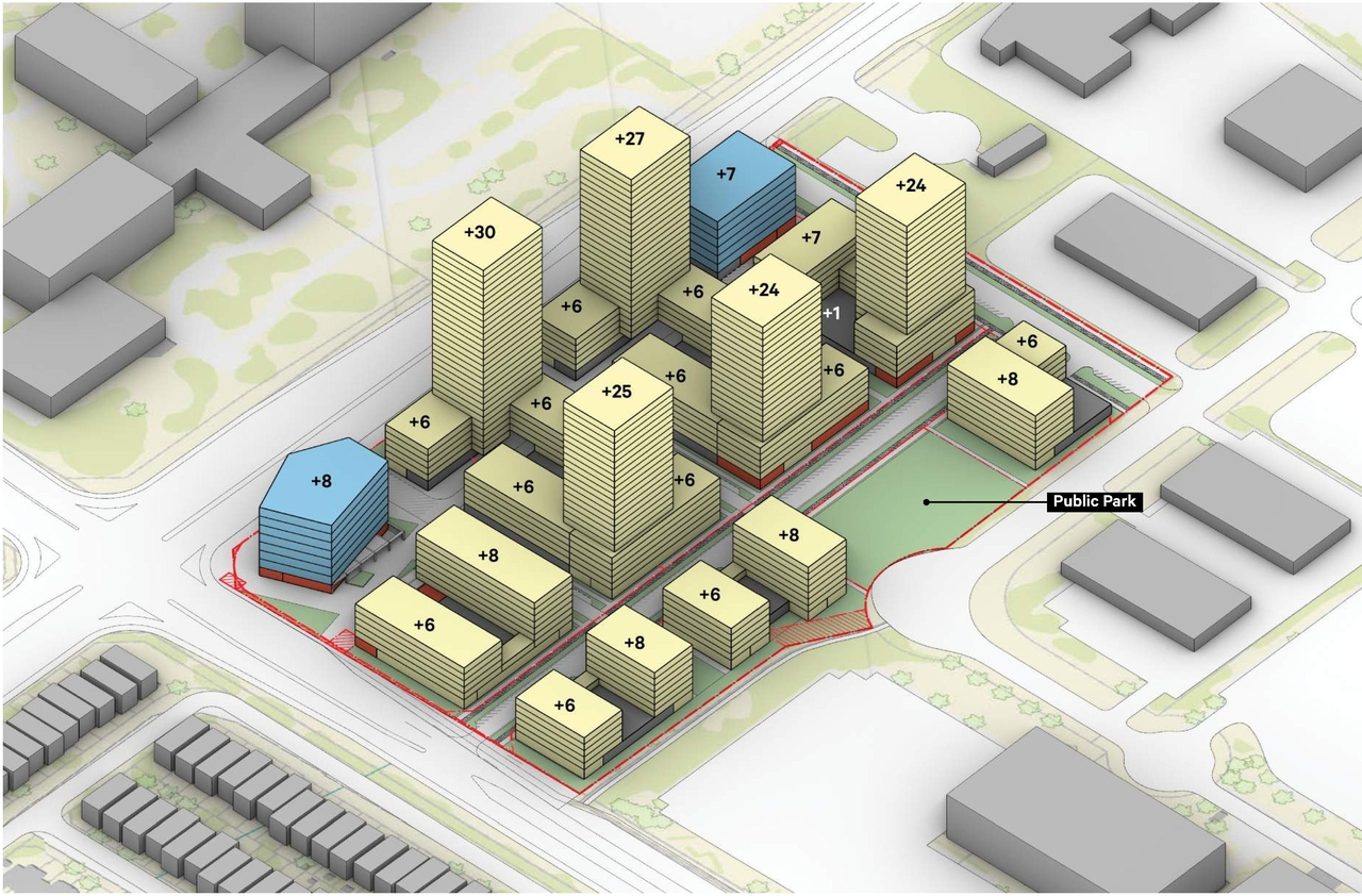 Construction site plan for project from page 31 of the file '2023-12-21 - Urban Design Brief - D07-16-23-0020'