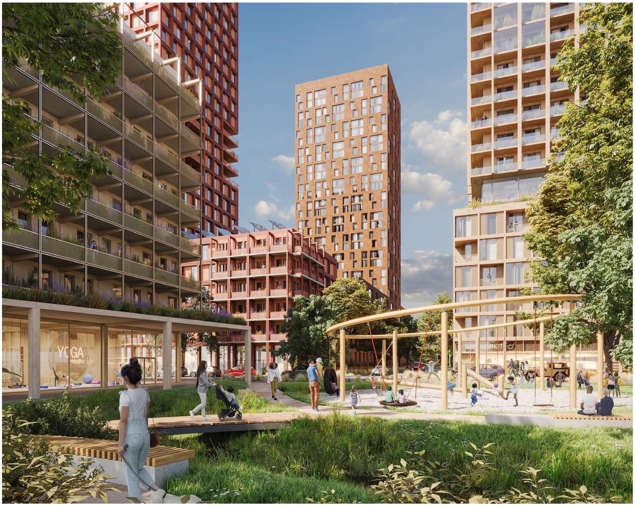 Rendering of building from page 33 of the file '2023-12-21 - Urban Design Brief - D07-16-23-0020'