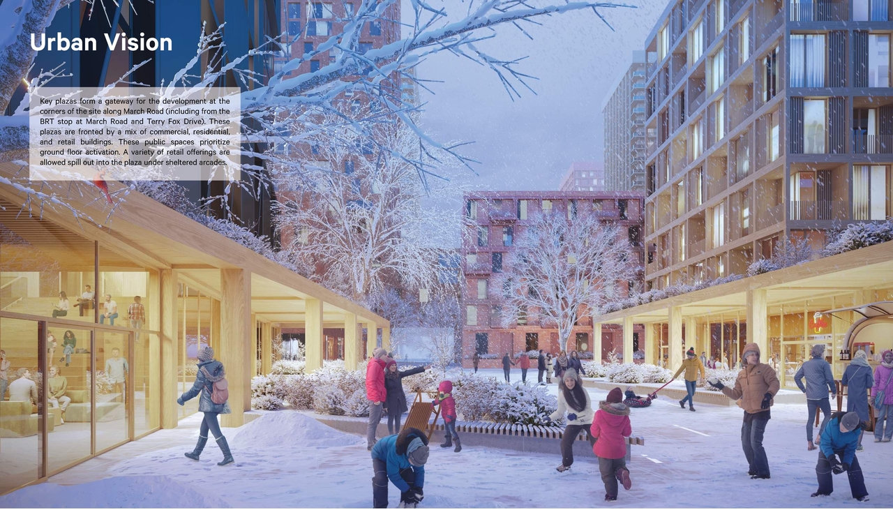 Rendering of building from page 34 of the file '2023-12-21 - Urban Design Brief - D07-16-23-0020'
