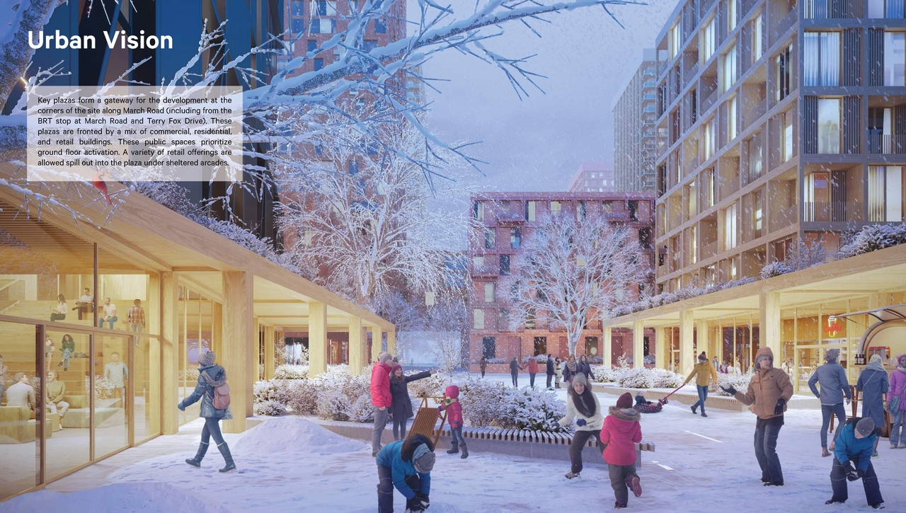 Rendering of building from page 34 of the file '2023-12-21 - Urban Design Brief - D07-16-23-0020'