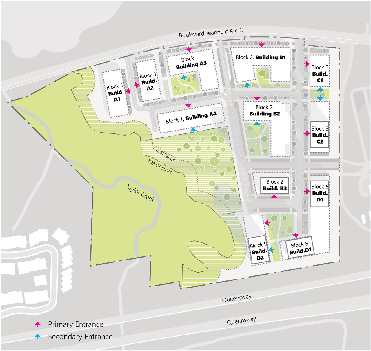 Construction site plan for project from page 9 of the file '2023-12-27 - Petries Landing III Design Brief - D07-16-23-0021'