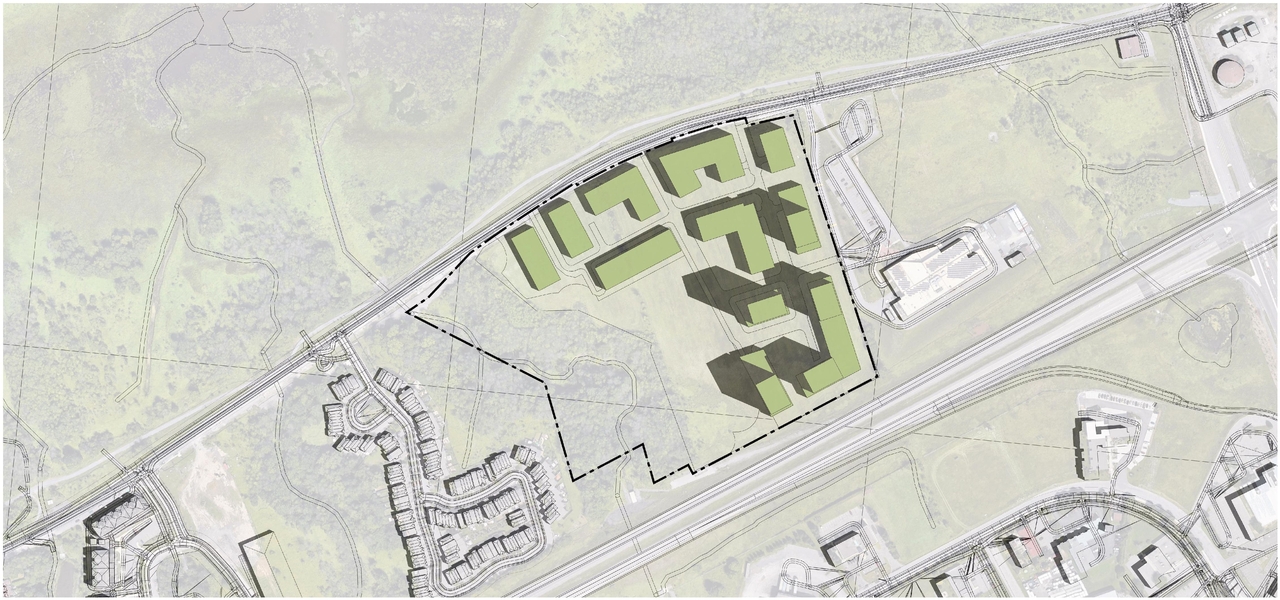Construction site plan for project from page 28 of the file '2023-12-27 - Petries Landing III Design Brief - D07-16-23-0021'
