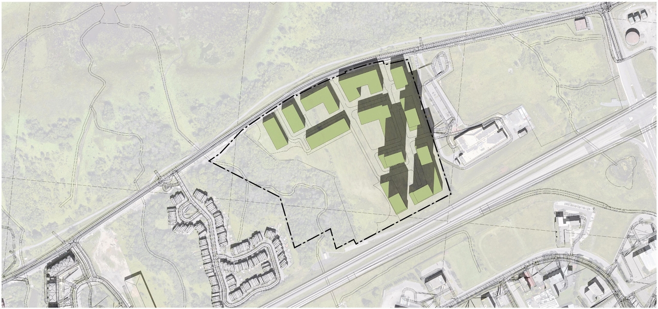 Construction site plan for project from page 42 of the file '2023-12-27 - Petries Landing III Design Brief - D07-16-23-0021'
