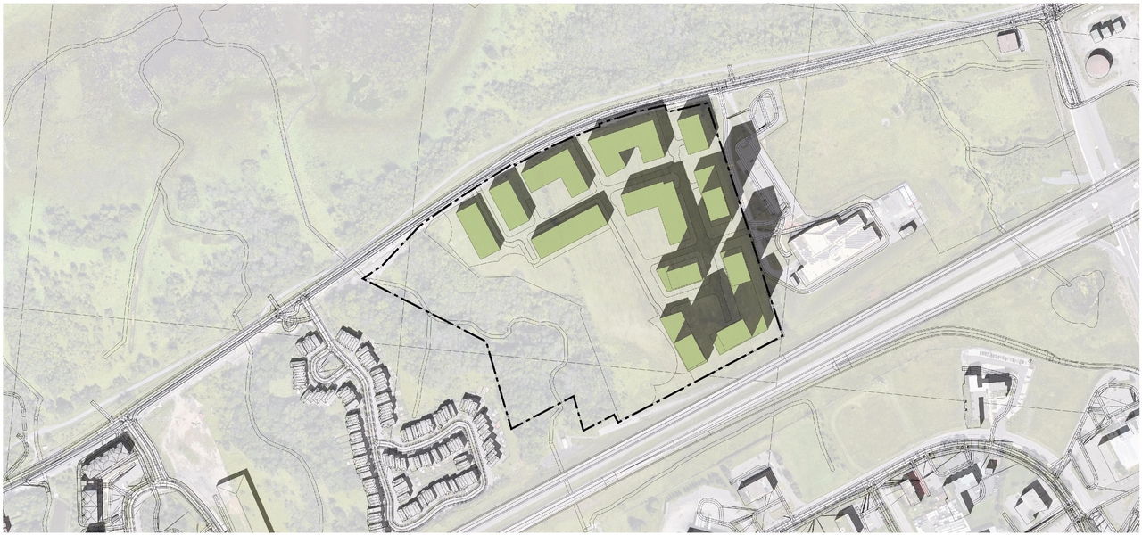 Construction site plan for project from page 43 of the file '2023-12-27 - Petries Landing III Design Brief - D07-16-23-0021'