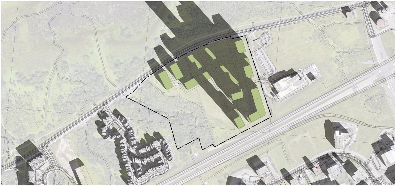 Construction site plan for project from page 49 of the file '2023-12-27 - Petries Landing III Design Brief - D07-16-23-0021'