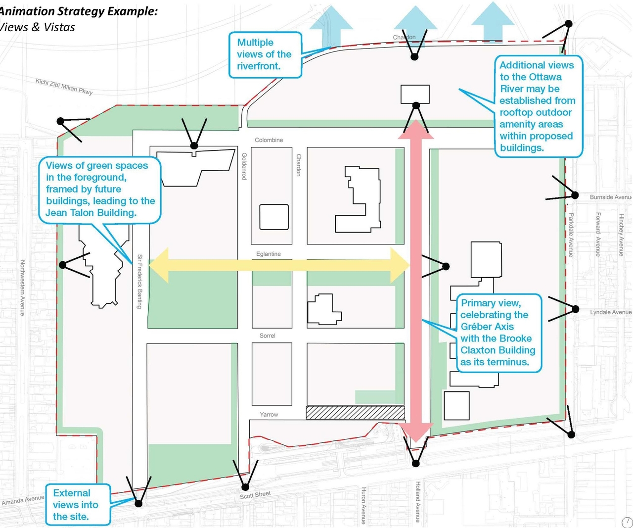 Construction site plan for project from page 33 of the file '2025-09-26 - Urban Design Review Panel - D07-16-24-0022'
