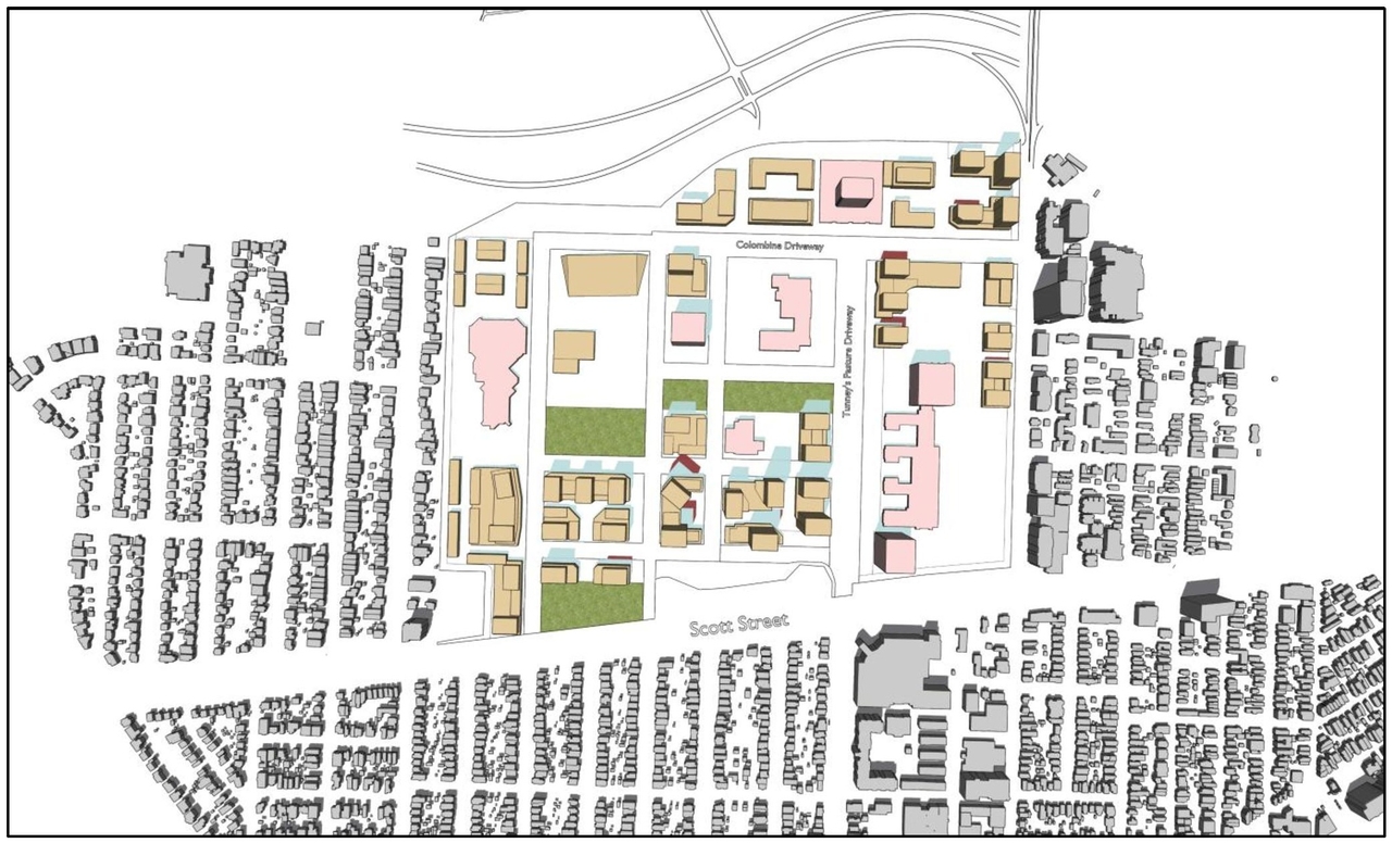 Construction site plan for project from page 34 of the file '2025-09-26 - Urban Design Review Panel - D07-16-24-0022'