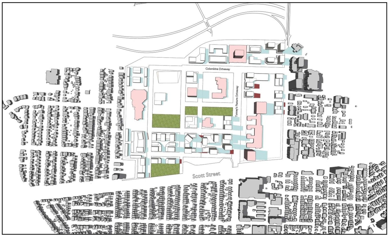 Construction site plan for project from page 34 of the file '2025-09-26 - Urban Design Review Panel - D07-16-24-0022'