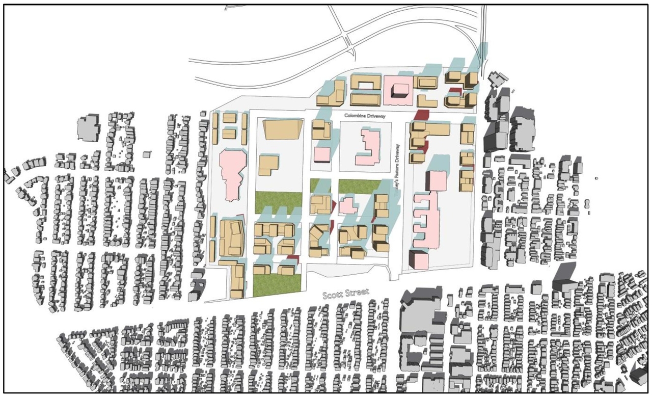 Construction site plan for project from page 35 of the file '2025-09-26 - Urban Design Review Panel - D07-16-24-0022'