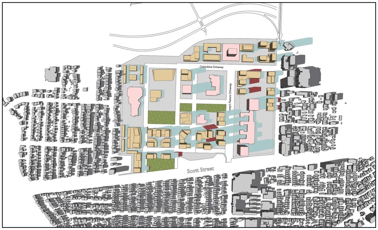 Construction site plan for project from page 35 of the file '2025-09-26 - Urban Design Review Panel - D07-16-24-0022'