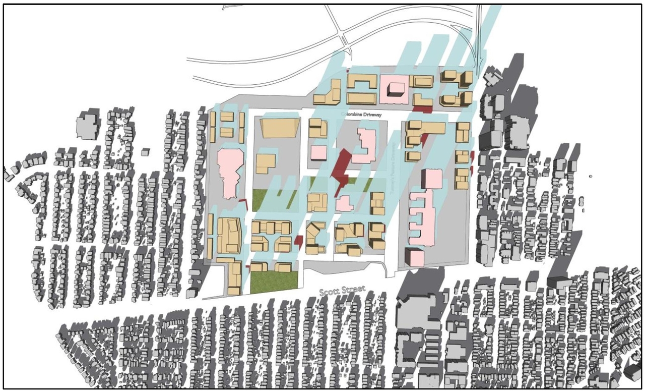 Construction site plan for project from page 36 of the file '2025-09-26 - Urban Design Review Panel - D07-16-24-0022'