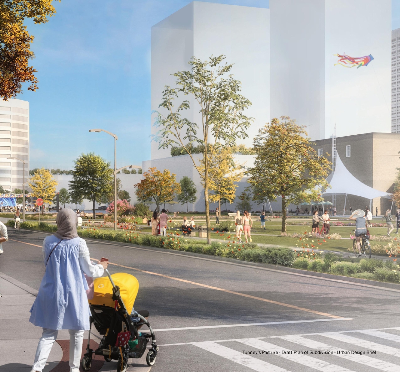 Rendering of building from page 4 of the file '2024-12-09 - Urban Design Brief - D07-16-24-0022'