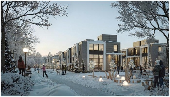 Rendering of building from page 9 of the file '2024-12-09 - Urban Design Brief - D07-16-24-0022'