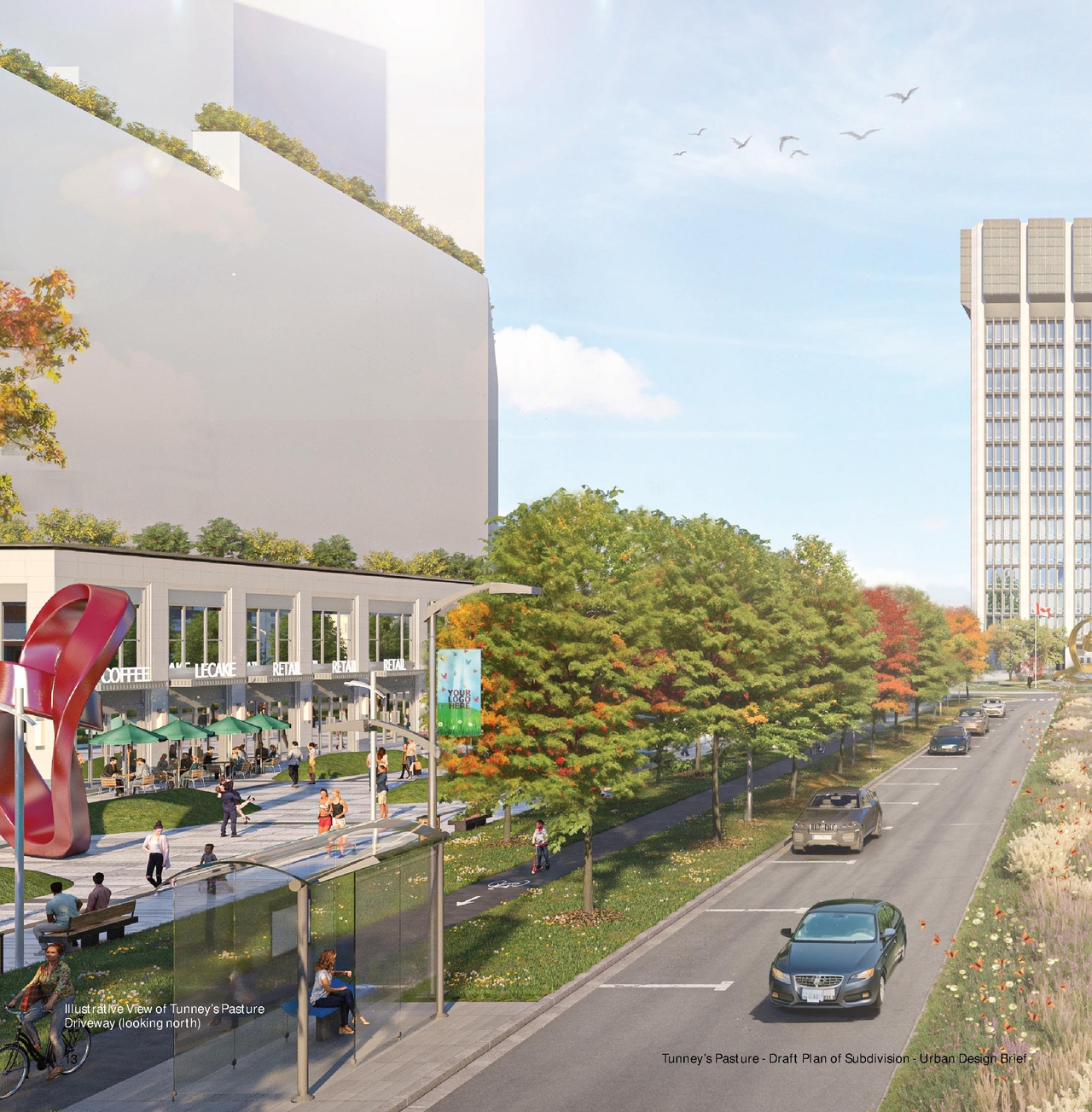 Rendering of building from page 16 of the file '2024-12-09 - Urban Design Brief - D07-16-24-0022'