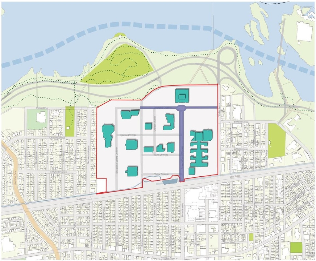Construction site plan for project from page 20 of the file '2024-12-09 - Urban Design Brief - D07-16-24-0022'