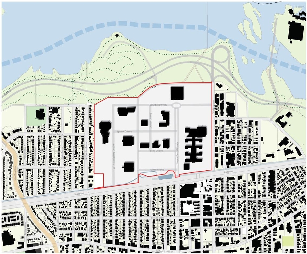 Construction site plan for project from page 21 of the file '2024-12-09 - Urban Design Brief - D07-16-24-0022'