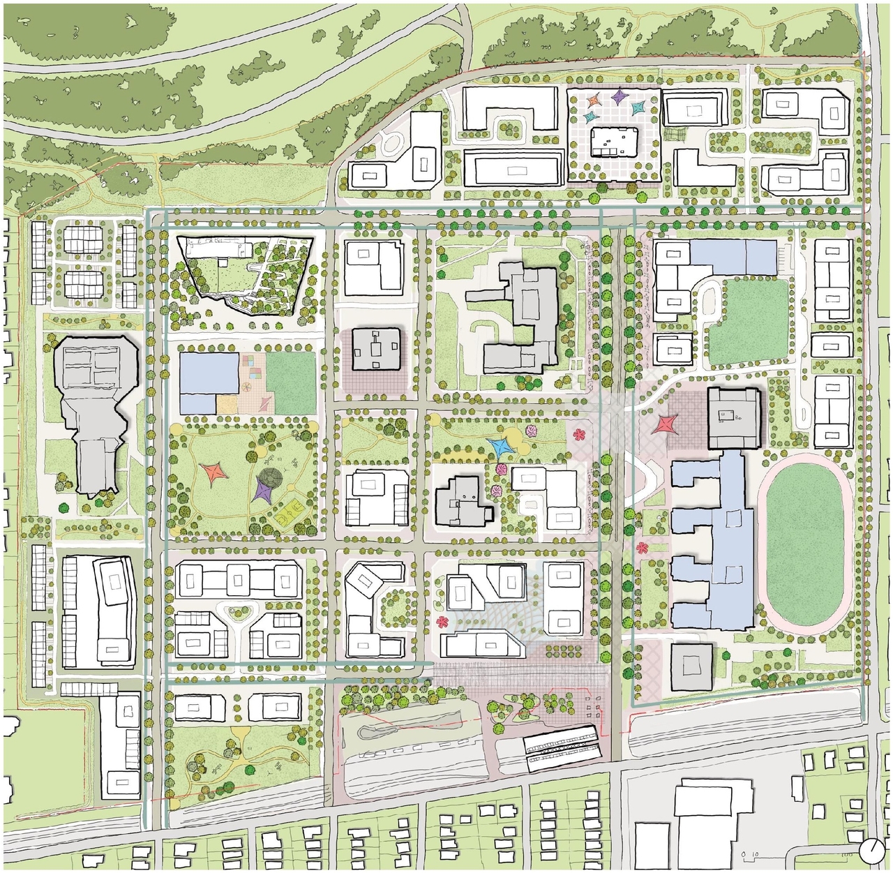 Construction site plan for project from page 29 of the file '2024-12-09 - Urban Design Brief - D07-16-24-0022'