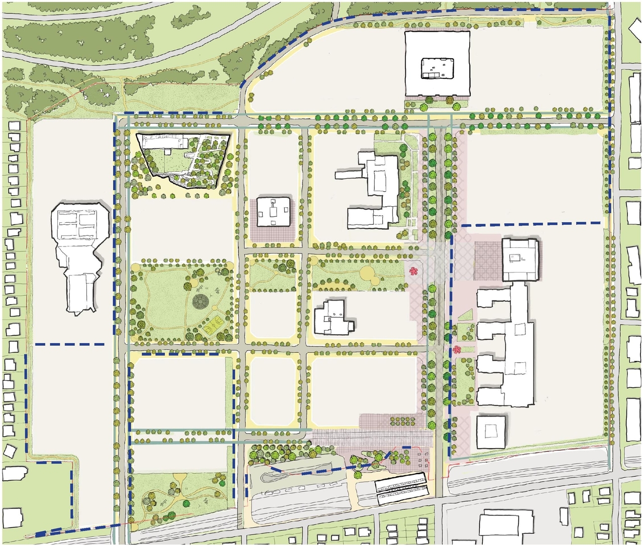 Construction site plan for project from page 33 of the file '2024-12-09 - Urban Design Brief - D07-16-24-0022'