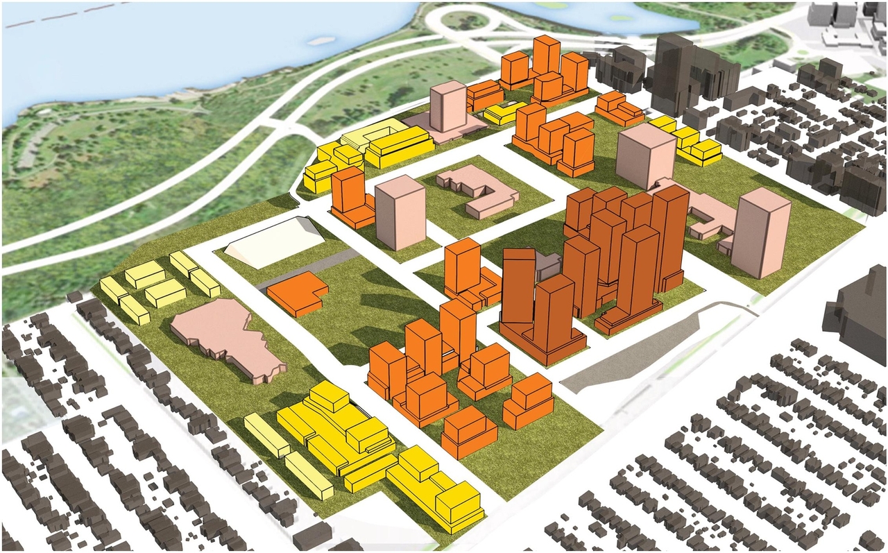 Construction site plan for project from page 34 of the file '2024-12-09 - Urban Design Brief - D07-16-24-0022'