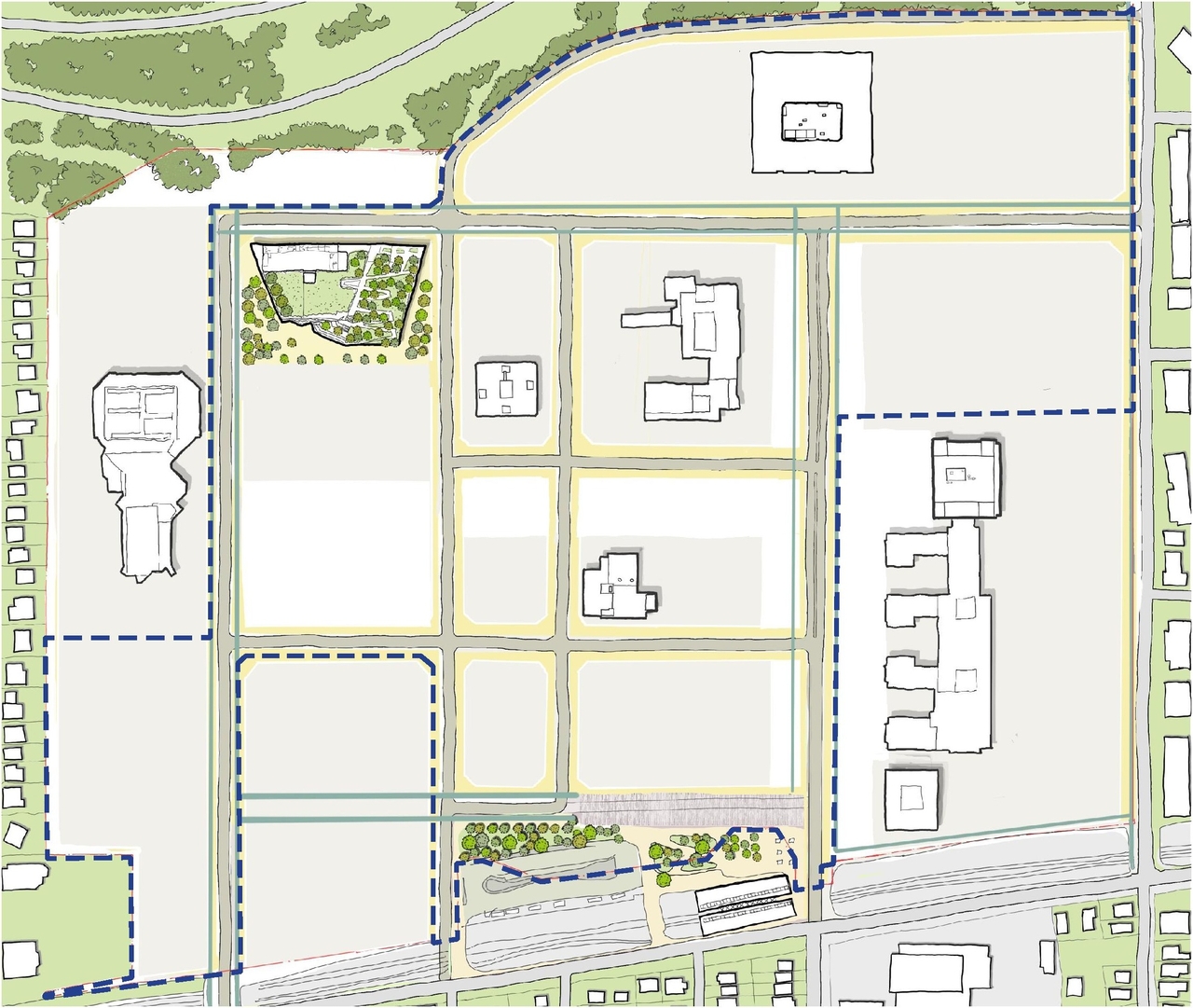Construction site plan for project from page 36 of the file '2024-12-09 - Urban Design Brief - D07-16-24-0022'