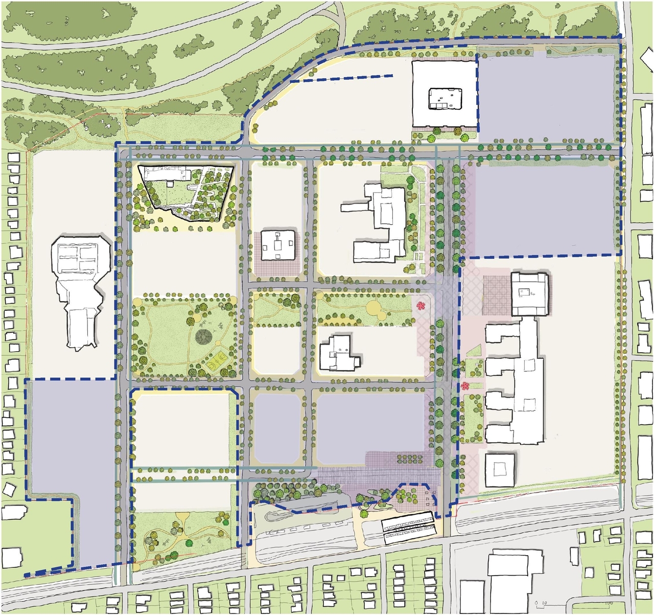Construction site plan for project from page 43 of the file '2024-12-09 - Urban Design Brief - D07-16-24-0022'