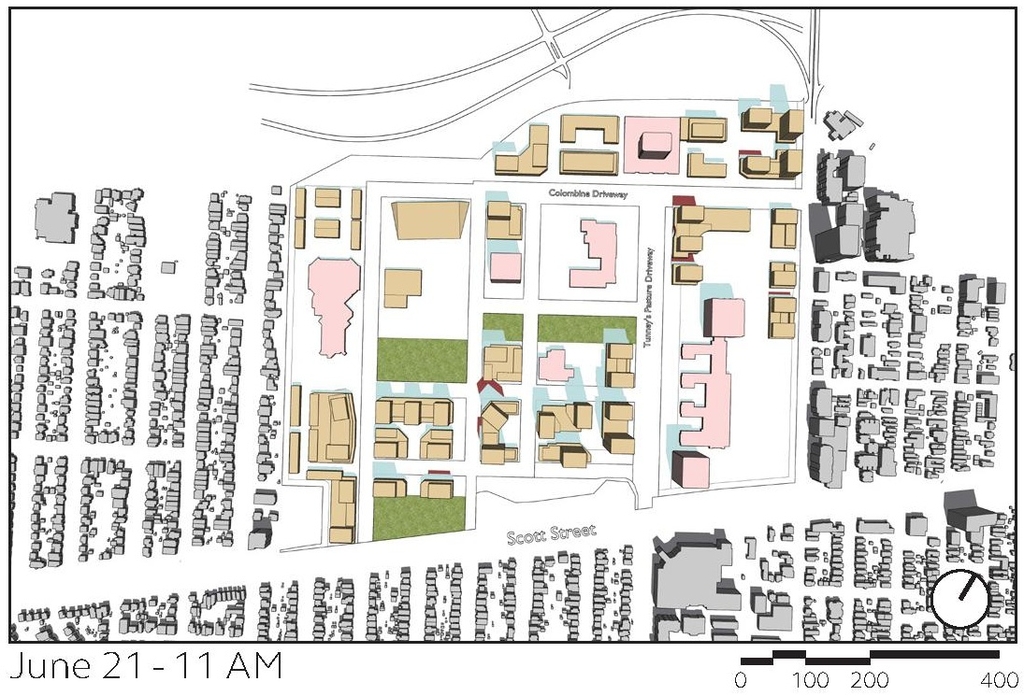 Construction site plan for project from page 50 of the file '2024-12-09 - Urban Design Brief - D07-16-24-0022'