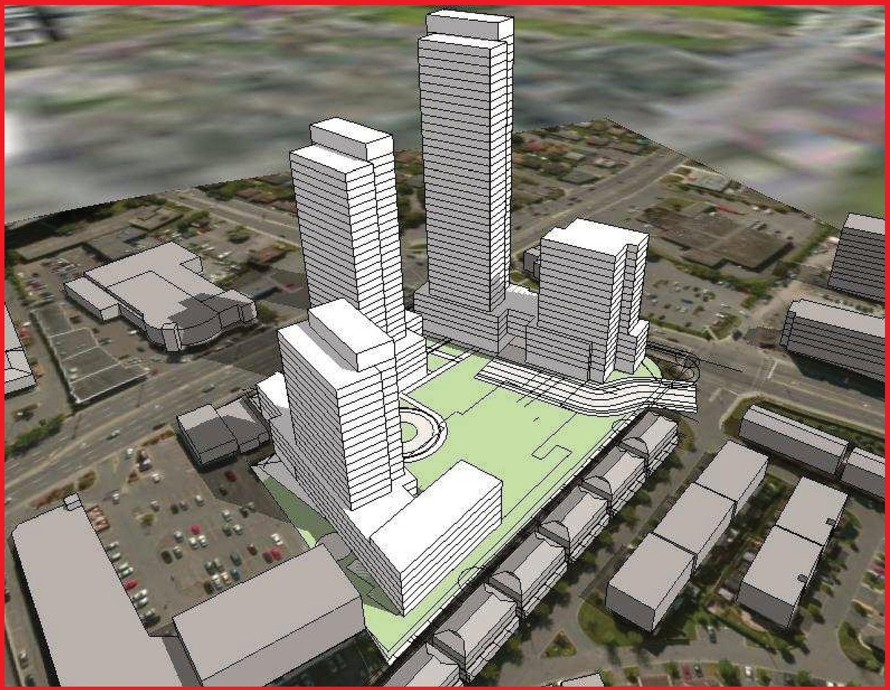 Rendering of building from page 26 of the file '2025-03-18 - Urban Design Brief - D07-16-24-0025'