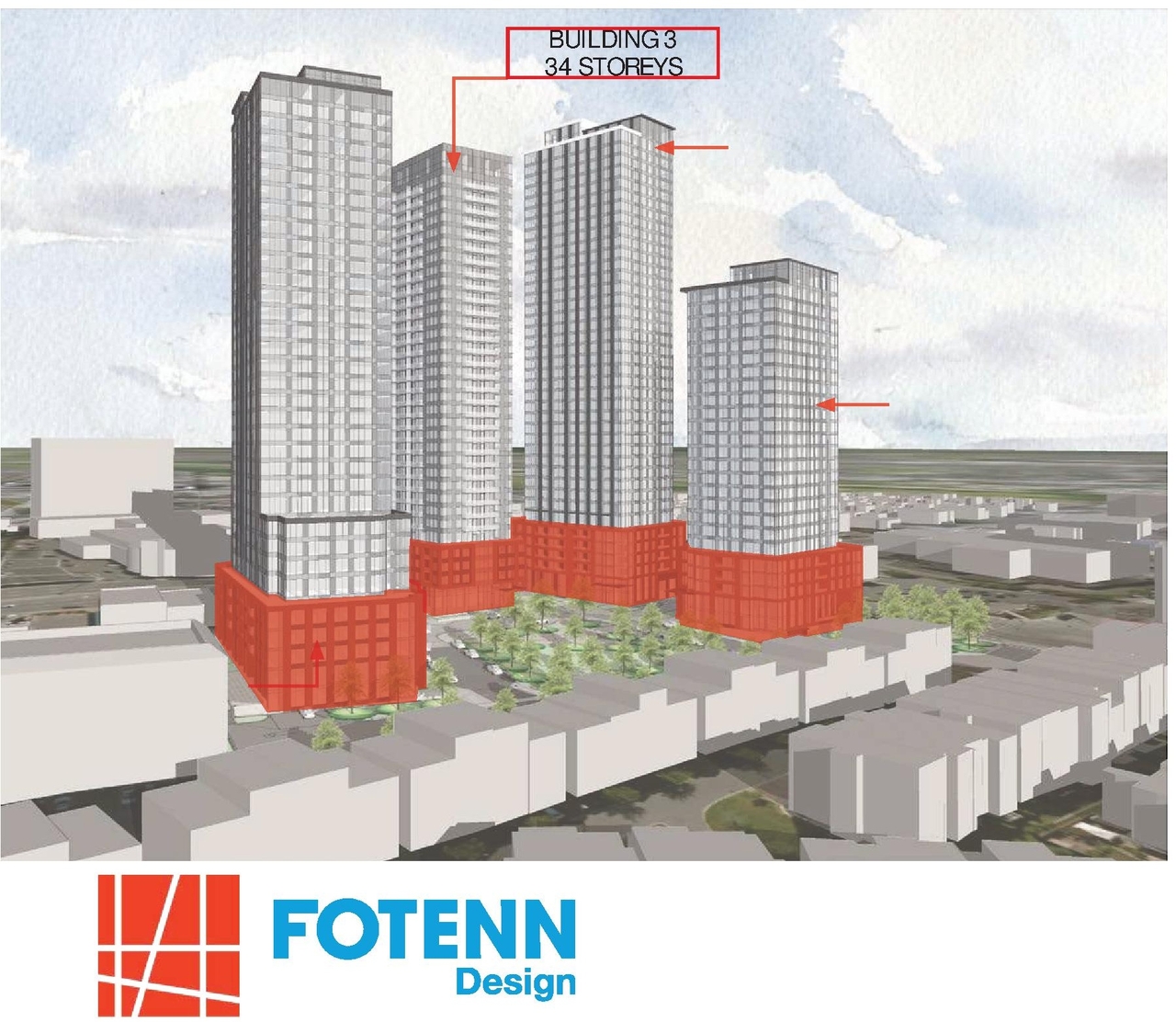Rendering of building from page 29 of the file '2025-03-18 - Urban Design Brief - D07-16-24-0025'
