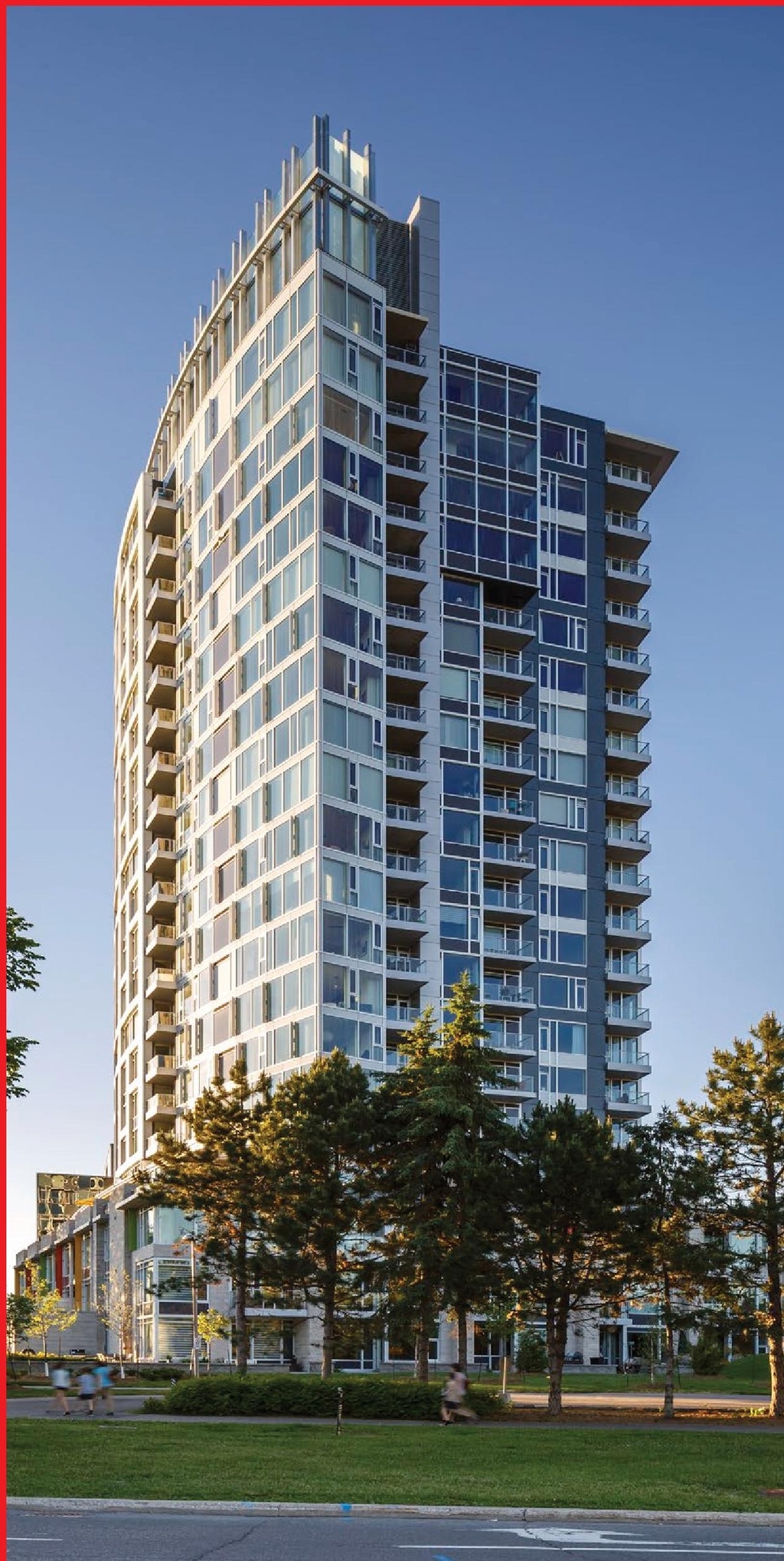 Rendering of building from page 30 of the file '2025-03-18 - Urban Design Brief - D07-16-24-0025'