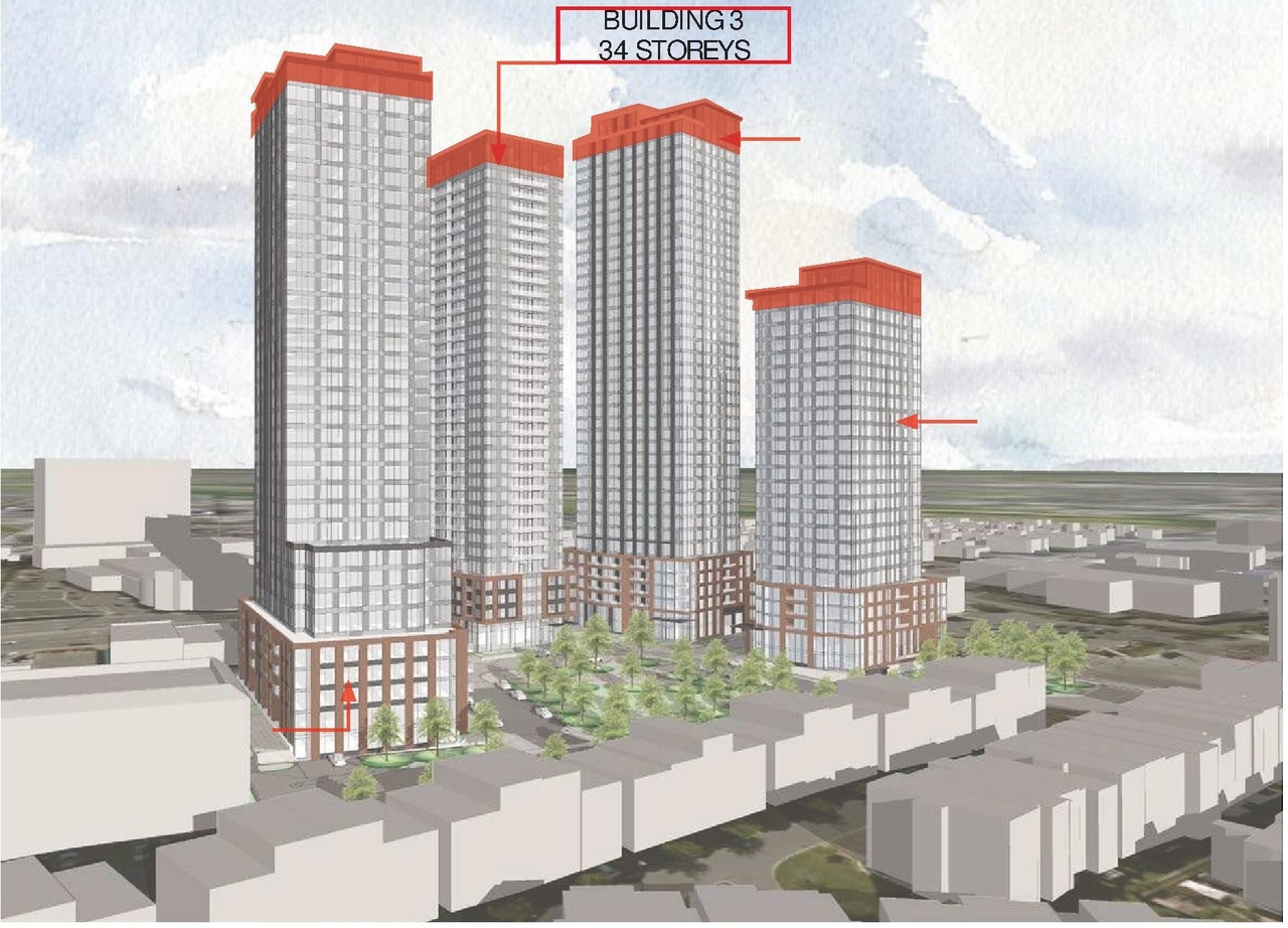 Rendering of building from page 31 of the file '2025-03-18 - Urban Design Brief - D07-16-24-0025'