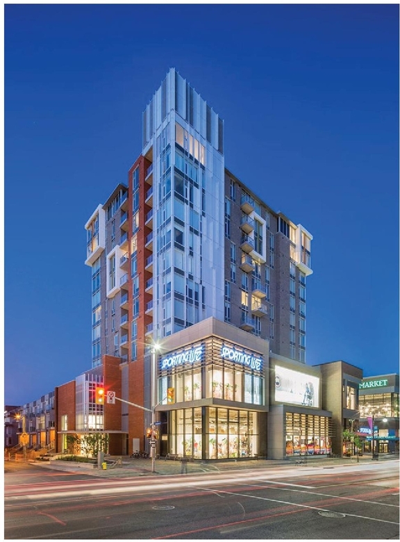 Rendering of building from page 31 of the file '2025-03-18 - Urban Design Brief - D07-16-24-0025'