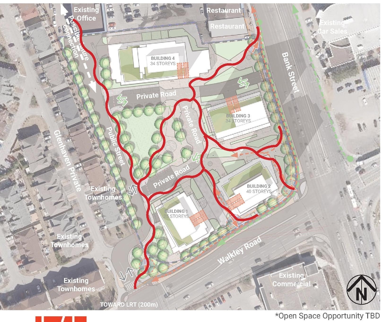 Construction site plan for project from page 35 of the file '2025-03-18 - Urban Design Brief - D07-16-24-0025'