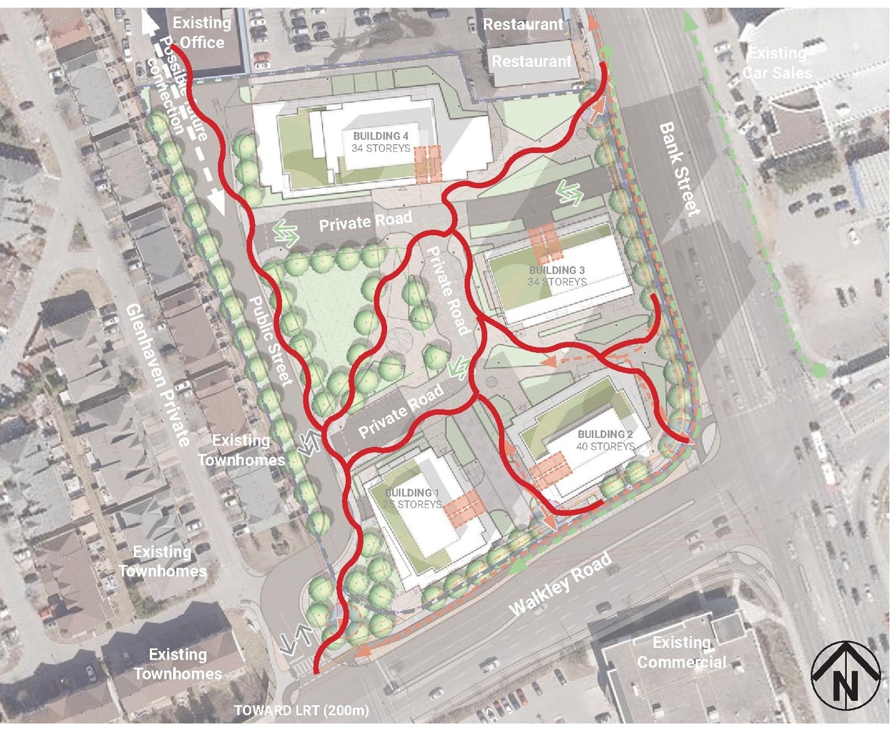 Construction site plan for project from page 35 of the file '2025-04-04 - Revised Design Brief - D07-16-24-0025'
