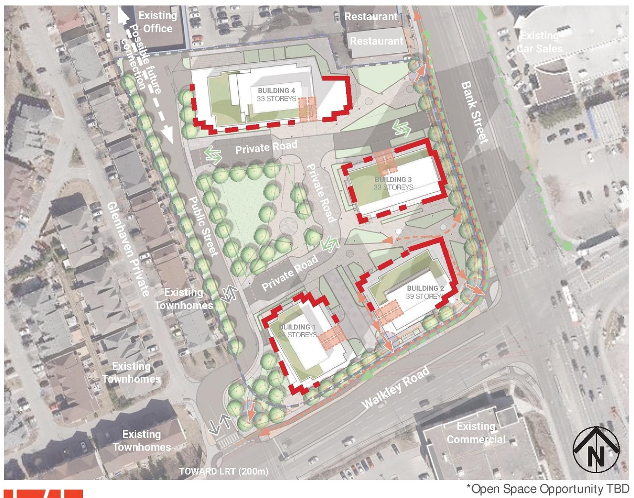 Construction site plan for project from page 31 of the file '2024-10-15 - Urban Design Brief - D07-16-24-0025'