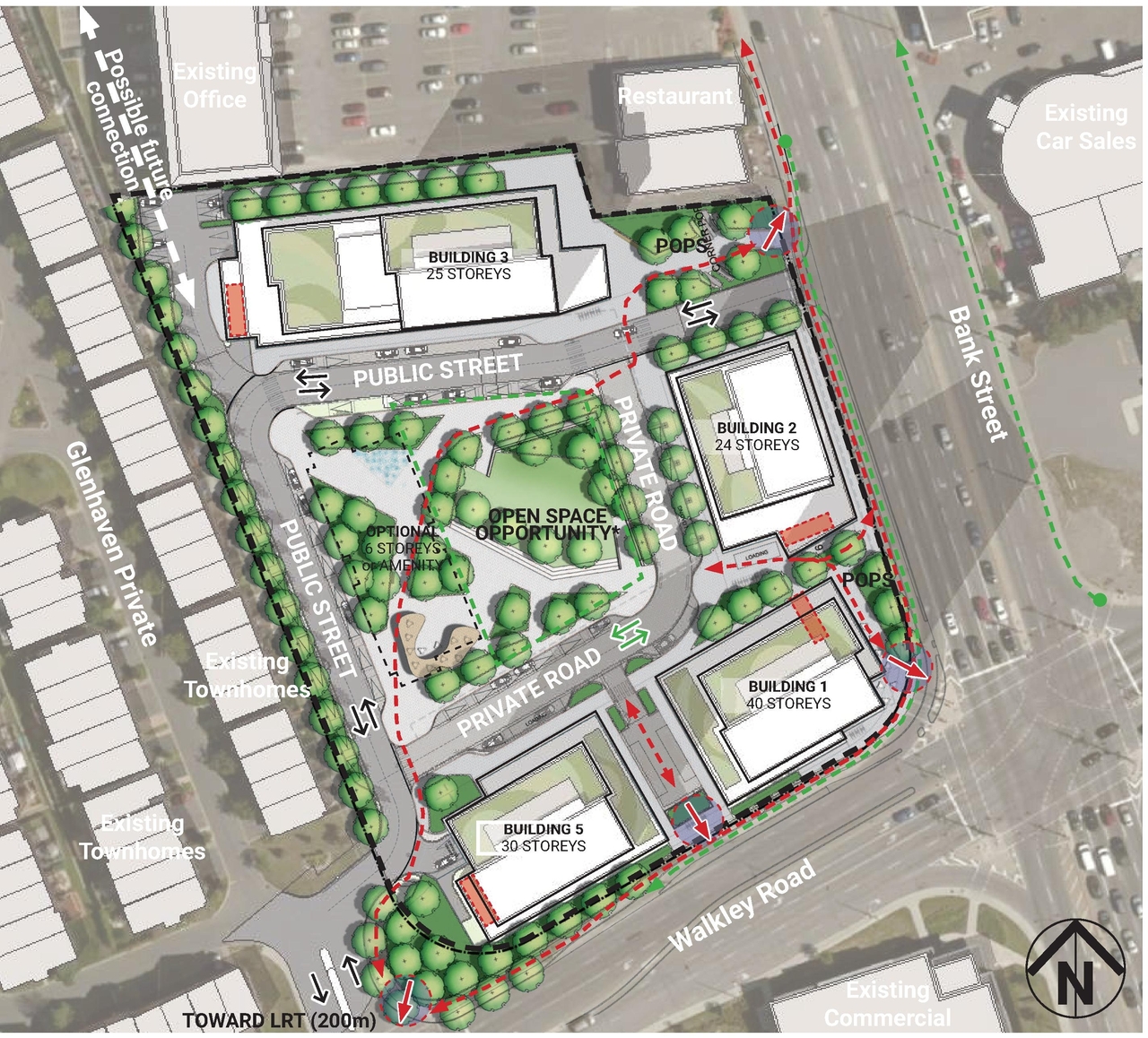 Construction site plan for project from page 9 of the file '2025-04-04 - Urban Design Review Panel Report - D07-16-24-0025'