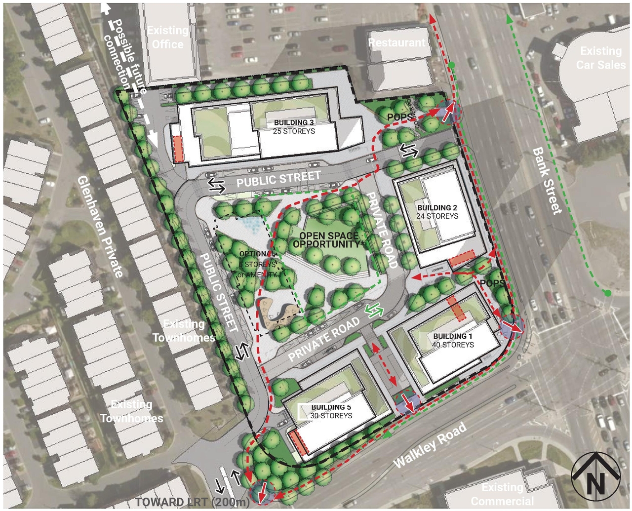 Construction site plan for project from page 27 of the file '2025-04-04 - Urban Design Review Panel Report - D07-16-24-0025'