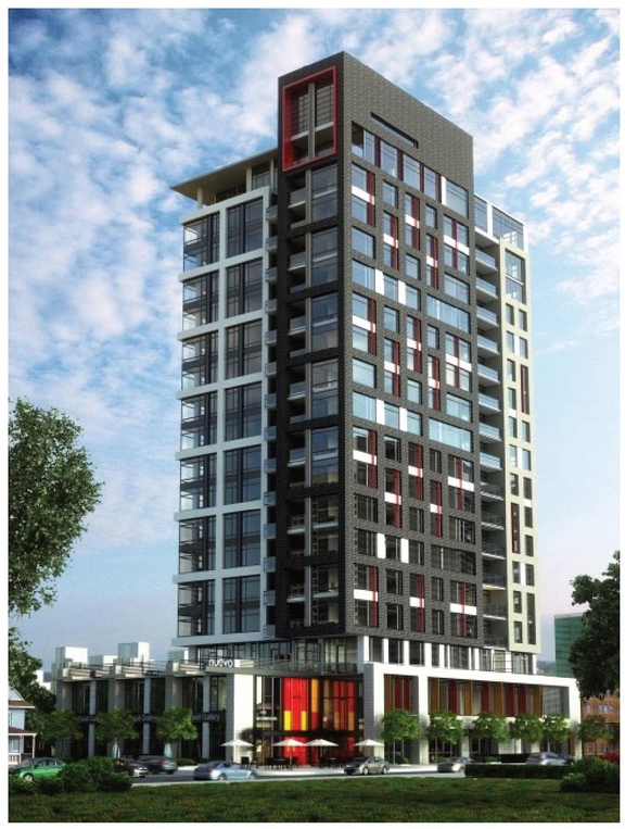 Rendering of building from page 33 of the file '2025-04-04 - Urban Design Review Panel Report - D07-16-24-0025'