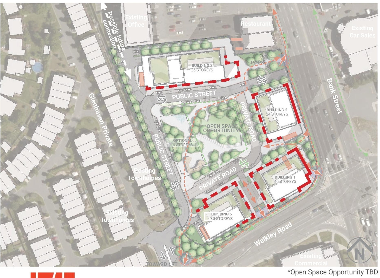 Construction site plan for project from page 36 of the file '2025-04-04 - Urban Design Review Panel Report - D07-16-24-0025'